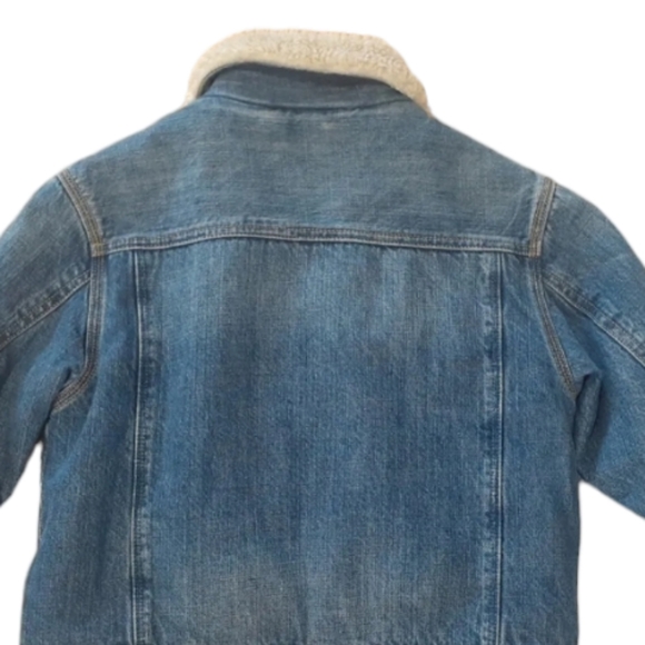 GAP  Sherpa Lined Denim Trucker Jacket Unisex - Picture 6 of 10